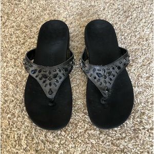 Women’s black diamond sandals